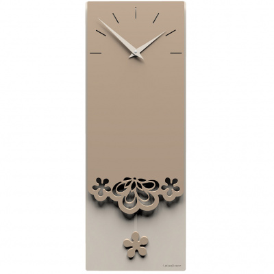 Zegar ścienny z wahadłem Merletto CalleaDesign caffelatte 56-11-1-14