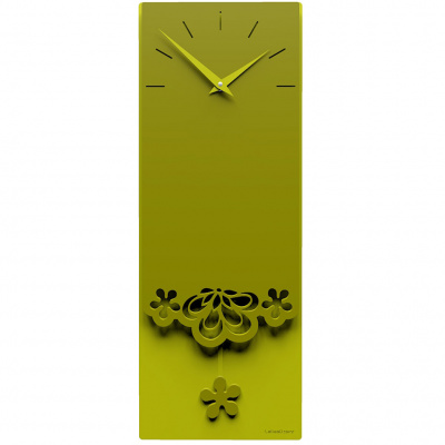 Zegar ścienny z wahadłem Merletto CalleaDesign oliwkowo-zielony 56-11-1-54