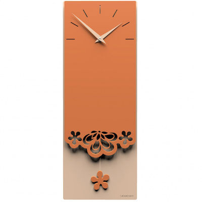 Zegar ścienny z wahadłem Merletto CalleaDesign terakota 56-11-1-24