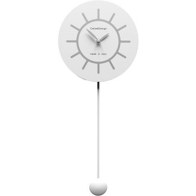 Zegar ścienny z wahadłem Philip CalleaDesign biały 11-007-01