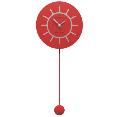Zegar ścienny z wahadłem Philip CalleaDesign czerwony 11-007-64