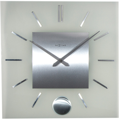 Zegar ścienny z wahadłem Stripe Nextime 40 x 40 cm 3146
