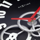 Zegar ścienny z widocznymi zębatkami, 36 cm, Modern Gear Nextime czarny 3259 ZW