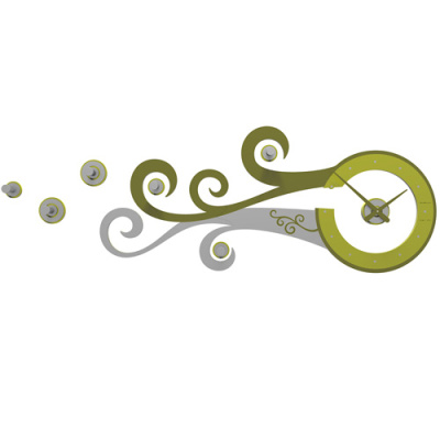 Zegar ścienny z wieszakami Glum CalleaDesign oliwkowo-zielony 10-324-54