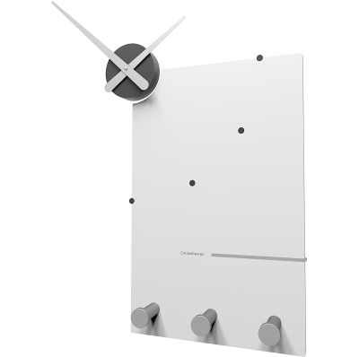 Zegar ścienny z wieszakami Oscar CalleaDesign biały / szary 10-130-1