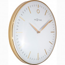 Zegar ścienny złoty Glamour Nextime 30 cm, biały cyferblat 3256 WI