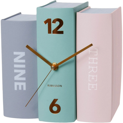 Zegar stołowy Book Karlsson pastele KA5515