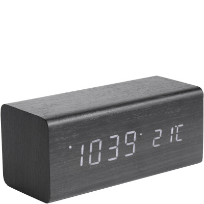 Zegar stołowy - budzik Block LED Karlsson czarny KA5652BK