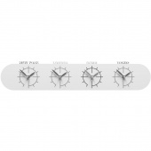 Zegar z czterema strefami czasowymi do biura Singapore CalleaDesign biały 12-007-1