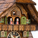 Zegar z kukułką dom w stylu górskim, 8-dniowy mechanizm, Schwarzwald Hones 55 cm HS-86740T