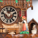 Zegar z kukułką, domek z dzwonnicą, tańczące pary, koło młyńskie Hones 39 cm HS-6777T