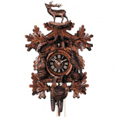 Zegar z kukułką drewniany, jeleń i ptaki Schwarzwald Hones 45 cm HS-1248-4NU