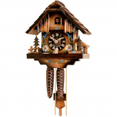 Zegar z kukułką leśny domek z psem Hones 20 cm HS-155