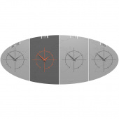 Zegar ze strefami czasowymi do biura Sydney CalleaDesign aluminium / szary 12-004-2