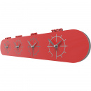 Zegar ze strefami czasowymi Singapore CalleaDesign czerwony 12-007-64