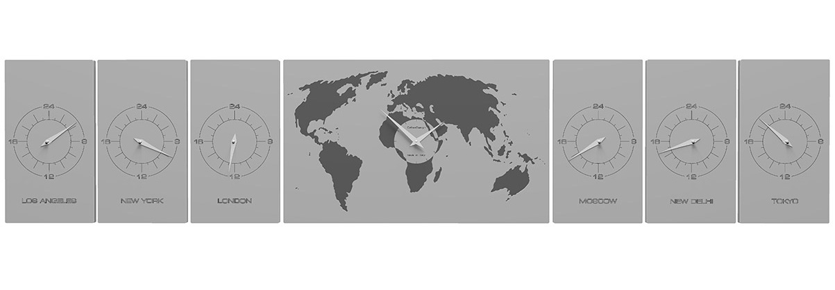zegar scienny ze strefami czasowymi callea design aluminium 2023 inspiracje