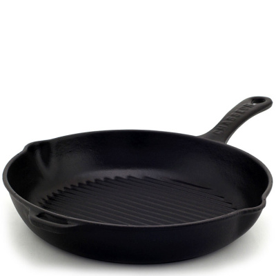 Żeliwna patelnia grillowa emaliowana Chasseur 25cm czarna 3160-01