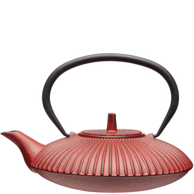 Żeliwny dzbanek do zaparzania herbaty czerwony, 0,6 Litra Kitchen Craft KCLXTEACAST03