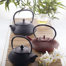 Żeliwny imbryk do zaparzania herbaty czerwony, 0,9 Litra Kitchen Craft KCLXTEACAST02