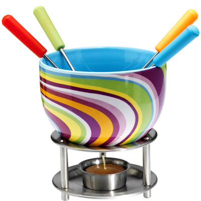 Zestaw do czekoladowego fondue Mastrad kolorowe paski MA-F47521