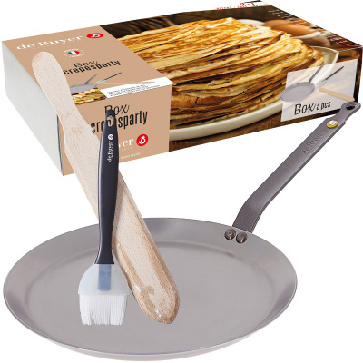 Zestaw do naleśników patelnia, łopatka, pędzielek de Buyer B Element D-5615-01