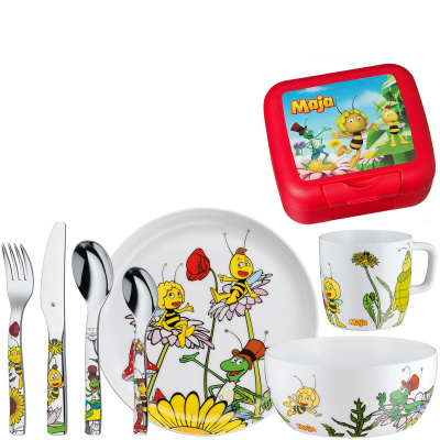 Zestaw naczyń i sztućców dla dzieci Pszczółka Maja WMF 8 części 1294409000