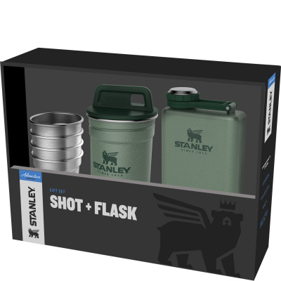 Zestaw prezentowy stalowe kieliszki i piersiówka Stanley Adventure zielone 10-01883-034