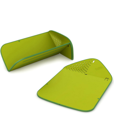 Zielona deska kuchenna z cedzakiem Rinse Chop Joseph Joseph 60081