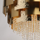 Złota lampa sufitowa Art Deco z kryształkami Carmen CHIARO Crystal 394011816