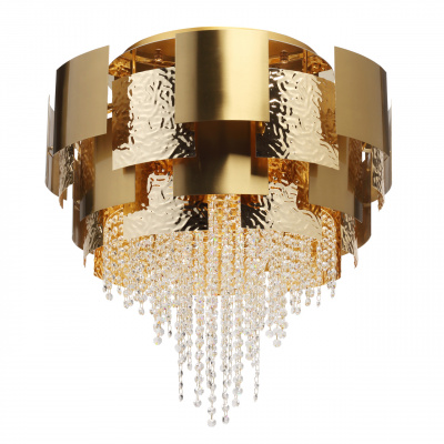 Złota lampa sufitowa Art Deco z kryształkami Carmen CHIARO Crystal 394011816