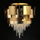 Złota lampa sufitowa Art Deco z kryształkami Carmen CHIARO Crystal 394011816