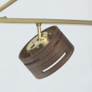 Złota lampa sufitowa z reflektorami LED w drewnianej obudowie RegenBogen 725011006