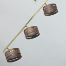 Złota lampa sufitowa z reflektorami LED w drewnianej obudowie RegenBogen 725011006