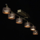 Złota lampa sufitowa z reflektorami LED w drewnianej obudowie RegenBogen 725011006