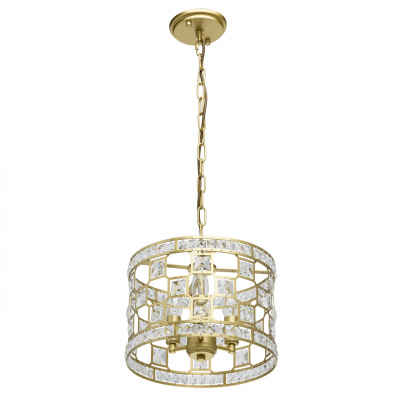 Złota lampa wisząca z kryształami, 3-żarówki MW-LIGHT Crystal 121011503