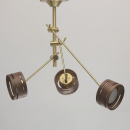 Złota lampa wisząca z regulowanymi reflektorami LED RegenBogen Megapolis 725010203