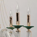 Złota lampa wisząca z zielonymi dodatkami MW-LIGHT Classic 482016106