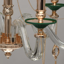Złota lampa wisząca z zielonymi dodatkami MW-LIGHT Classic 482016106