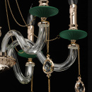 Złota lampa wisząca z zielonymi dodatkami MW-LIGHT Classic 482016106