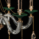 Złota lampa wisząca z zielonymi dodatkami MW-LIGHT Classic 482016106