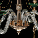 Złota lampa wisząca z zielonymi dodatkami MW-LIGHT Classic 482016106