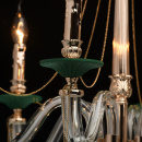 Złota lampa wisząca z zielonymi dodatkami MW-LIGHT Classic 482016106