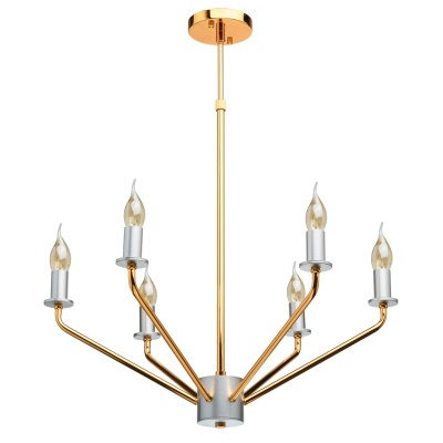 Złoto-srebrny żyrandol w stylu LOFT 6-żarówek MW-LIGHT 699010906