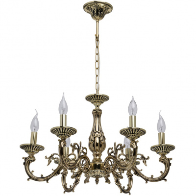 Złoty żyrandol w stylu klasycznym na 6 żarówek MW-LIGHT Classic 371014406