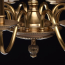 Żyrandol 10-ramienny z mosiądzu, abażury plisowane beżowe CHIARO Classic 491011510