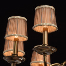 Żyrandol 10-ramienny z mosiądzu, abażury plisowane beżowe CHIARO Classic 491011510