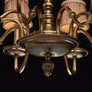 Żyrandol 10-ramienny z mosiądzu, abażury plisowane beżowe CHIARO Classic 491011510