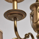 Żyrandol 10-ramienny z mosiądzu, abażury plisowane beżowe CHIARO Classic 491011510