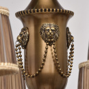 Żyrandol 10-ramienny z mosiądzu, abażury plisowane beżowe CHIARO Classic 491011510