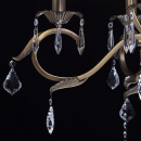 Żyrandol 5-ramienny w kolorze mosiądzu, beżowe, lamowania kloszy CHIARO Elegance 355011805